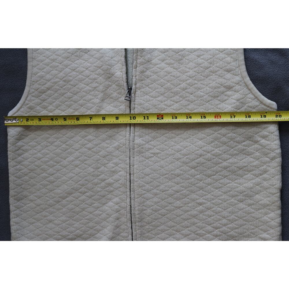 WOOLRICH Vest Jacket Wool Womens Large Cream Camel Full Zip Minimalist Neutral - Picture 4 of 11